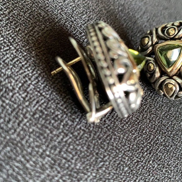 John Hardy 18k and SS peridot earrings - Picture 5 of 5